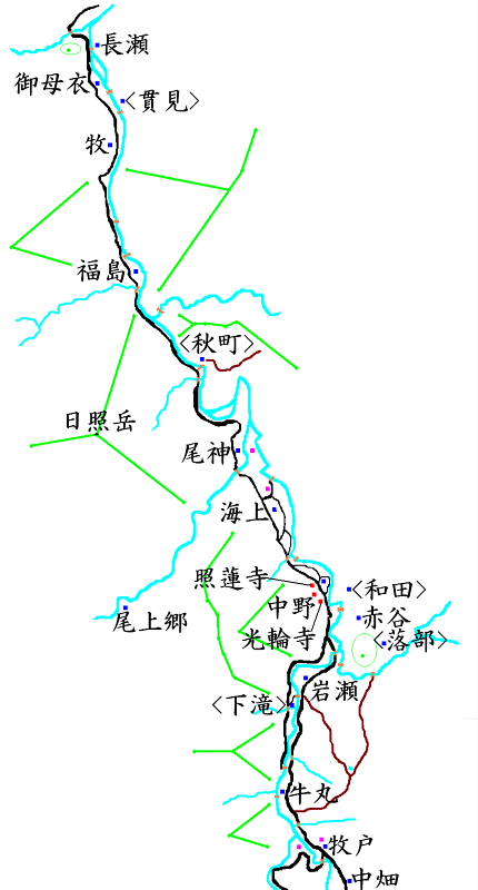 御母衣ﾀﾞﾑ一帯地名図